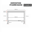 Table inox 1600 x 600 mm sur roulettes PREMIUM / GOLDINOX
