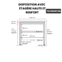 Table inox 1000 x 600 mm avec renfort PREMIUM / GOLDINOX