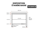 Table inox 1200 x 600 mm avec renfort PREMIUM / GOLDINOX