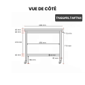 Table inox soubassement 600 x 600 mm sur roulettes PREMIUM / GOLDINOX