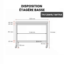 Table inox soubassement 1200 x 600 mm sur roulettes / GOLDINOX