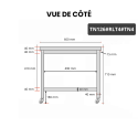 Table inox soubassement 1200 x 600 mm sur roulettes / GOLDINOX