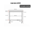 Table inox soubassement 1500 x 600 mm sur roulettes / GOLDINOX