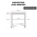 Table inox soubassement 800 x 600 mm avec renfort sur roulettes / GOLDINOX