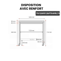 Table inox soubassement 1200 x 600 mm avec renfort sur roulettes / GOLDINOX