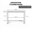 Table inox soubassement 1400 x 600 mm avec renfort sur roulettes / GOLDINOX