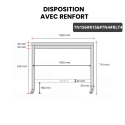Table inox soubassement 1500 x 600 mm avec renfort sur roulettes / GOLDINOX