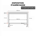 Table inox soubassement 1500 x 600 mm avec renfort sur roulettes / GOLDINOX