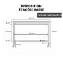 Table inox soubassement 1800 x 600 mm avec renfort sur roulettes / GOLDINOX