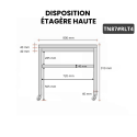 Table inox 800 x 700 mm sur roulettes / GOLDINOX 