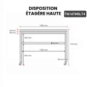 Table inox 1400 x 700 mm sur roulettes / GOLDINOX 