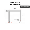 Table inox 700 x 700 mm avec renfort sur roulettes / GOLDINOX