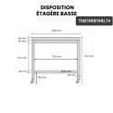 Table inox 800 x 700 mm avec renfort sur roulettes / GOLDINOX