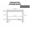 Table inox 1400 x 700 mm avec renfort sur roulettes / GOLDINOX