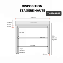 Table inox 600 x 700 mm adossée avec 2 étagères / GOLDINOX