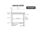 Table inox 700 x 700 mm adossée avec 2 étagères / GOLDINOX