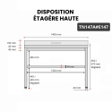 Table inox 1400 x 700 mm adossée avec 2 étagères / GOLDINOX