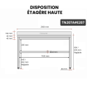 Table inox 2000 x 700 mm adossée avec 2 étagères / GOLDINOX