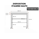 Table inox 800 x 700 mm avec 2 étagères sur roulettes / GOLDINOX