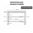 Table inox 1400 x 700 mm avec 2 étagères sur roulettes / GOLDINOX