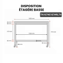 Table inox 1600 x 700 mm avec 2 étagères sur roulettes / GOLDINOX