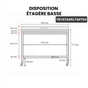 Table inox soubassement 1600 x 700 mm adossée sur roulettes / GOLDINOX