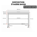 Table inox soubassement 1800 x 700 mm adossée sur roulettes / GOLDINOX
