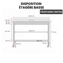Table inox soubassement 2000 x 700 mm adossée sur roulettes / GOLDINOX
