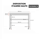 Table inox 1000 x 500 mm sur roulettes / GOLDINOX