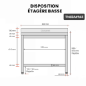 Table inox 600 x 500 mm adossée avec renfort / GOLDINOX