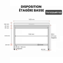 Table inox 1600 x 500 mm adossée avec renfort / GOLDINOX