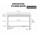 Table inox 2000 x 500 mm adossée avec renfort / GOLDINOX