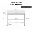 Table inox 1400 x 500 mm adossée avec renfort sur roulettes / GOLDINOX