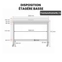 Table inox 2000 x 500 mm adossée avec renfort sur roulettes / GOLDINOX
