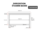 Table inox 2000 x 500 mm avec 2 étagères / GOLDINOX
