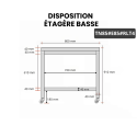 Table inox 800 x 500 mm avec 2 étagères sur roulettes / GOLDINOX