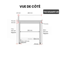 Table inox 1400 x 500 mm adossée avec renfort / GOLDINOX