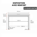 Table inox soubassement 1400 x 500 mm adossée avec renfort / GOLDINOX