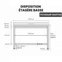 Table inox soubassement 1600 x 500 mm adossée avec renfort / GOLDINOX