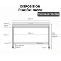 Table inox soubassement 2000 x 500 mm adossée avec renfort / GOLDINOX