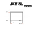 Table inox 1000 x 800 mm avec 2 étagères / GOLDINOX