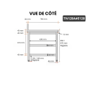 Table inox 1200 x 800 mm adossée avec 2 étagères / GOLDINOX