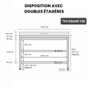 Table inox 1500 x 800 mm adossée avec 2 étagères / GOLDINOX