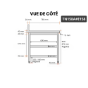 Table inox 1500 x 800 mm adossée avec 2 étagères / GOLDINOX