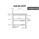Table inox 2000 x 800 mm adossée avec 2 étagères / GOLDINOX