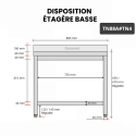 Table inox soubassement 800 x 800 mm adossée / GOLDINOX 