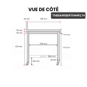 Table inox soubassement 800 x 800 mm adossée avec renfort sur roulettes / GOLDINOX 