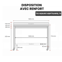 Table inox soubassement 1400 x 800 mm adossée avec renfort sur roulettes / GOLDINOX 