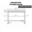 Table inox soubassement 1400 x 800 mm adossée avec renfort sur roulettes / GOLDINOX 