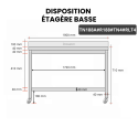 Table inox soubassement 1800 x 800 mm adossée avec renfort sur roulettes / GOLDINOX 